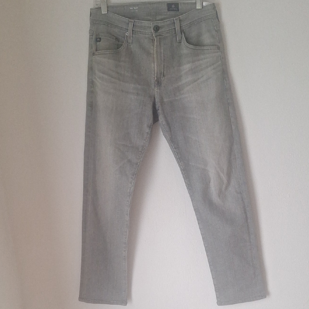 AG Adriano Goldschmied The Tellis Men's Light Gray Slim Jeans Size 31 X 34